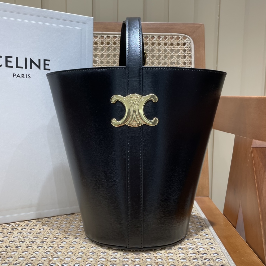CELINE BUCKET TRIOMPHE 25CM 水桶包 199913黑色