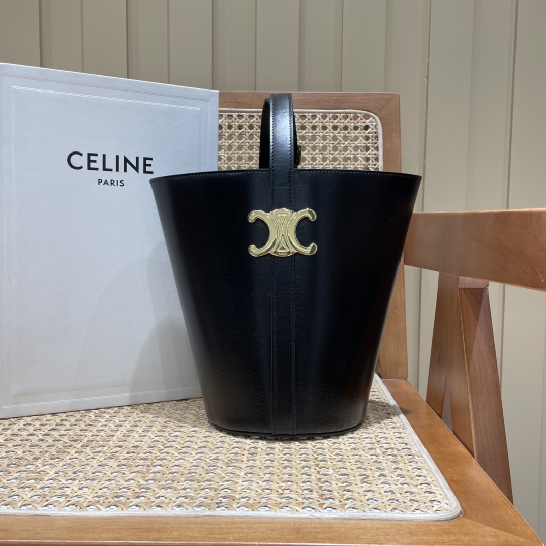 CELINE BUCKET TRIOMPHE 25CM 水桶包 199913黑色