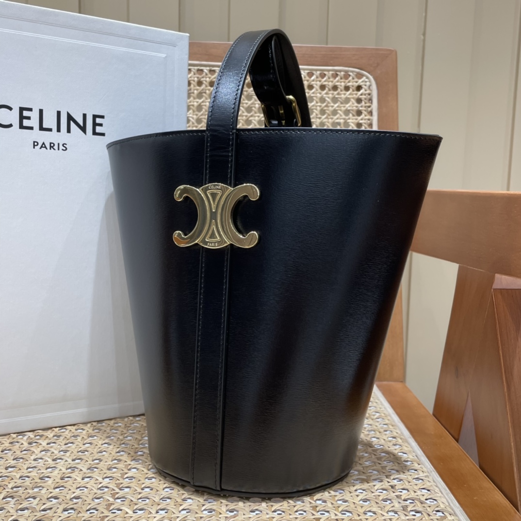 CELINE BUCKET TRIOMPHE 25CM 水桶包 199913黑色