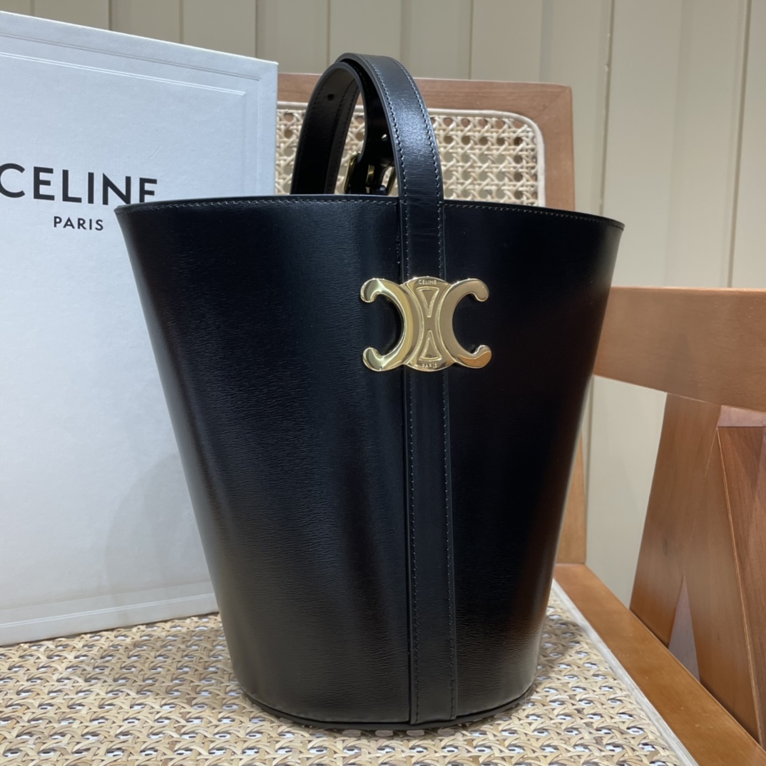 CELINE BUCKET TRIOMPHE 25CM 水桶包 199913黑色
