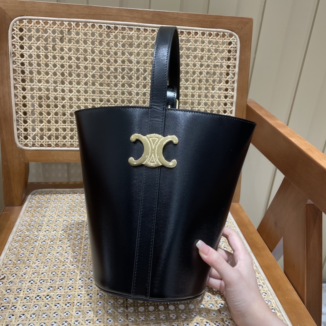 CELINE BUCKET TRIOMPHE 25CM 水桶包 199913黑色
