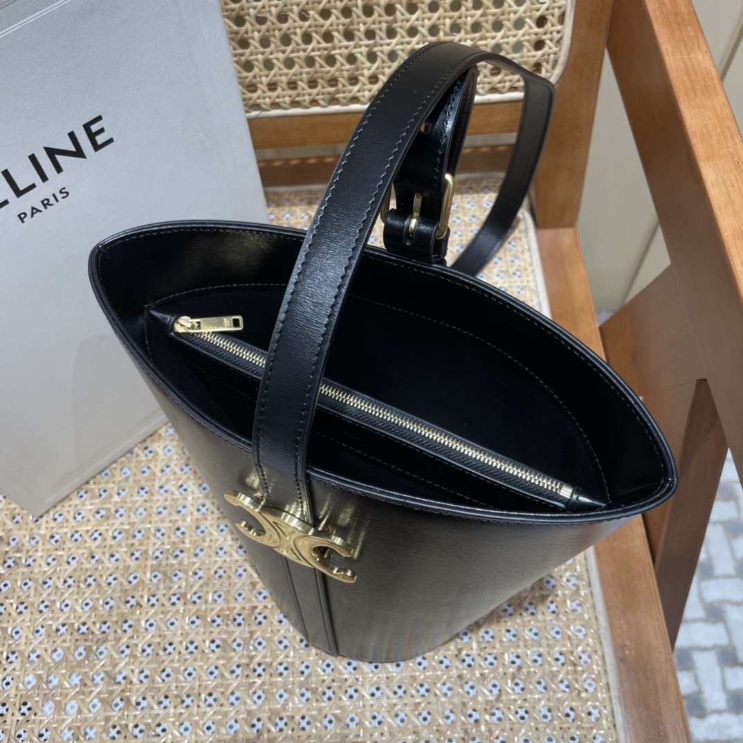 CELINE BUCKET TRIOMPHE 25CM 水桶包 199913黑色