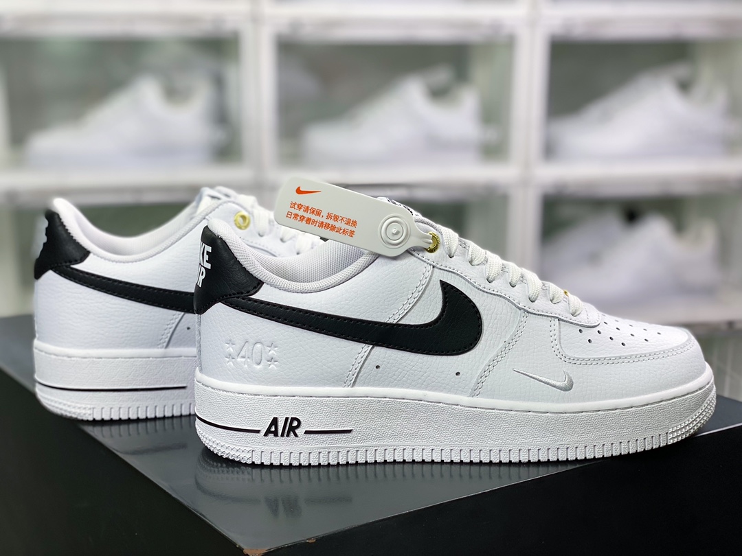 200 Air Force 1'07”40th Anniversary/White Black”空军一号经典低帮百搭休闲运动板鞋DQ7658-100