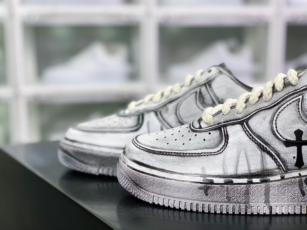 380  Air Force 1'07 Low”White/Blue/Chrome Hearts”空军一号经典低帮百搭休闲运动板鞋CW2288-111