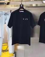 Off-White Clothing T-Shirt White Men Cotton Spring/Summer Collection Fashion Short Sleeve