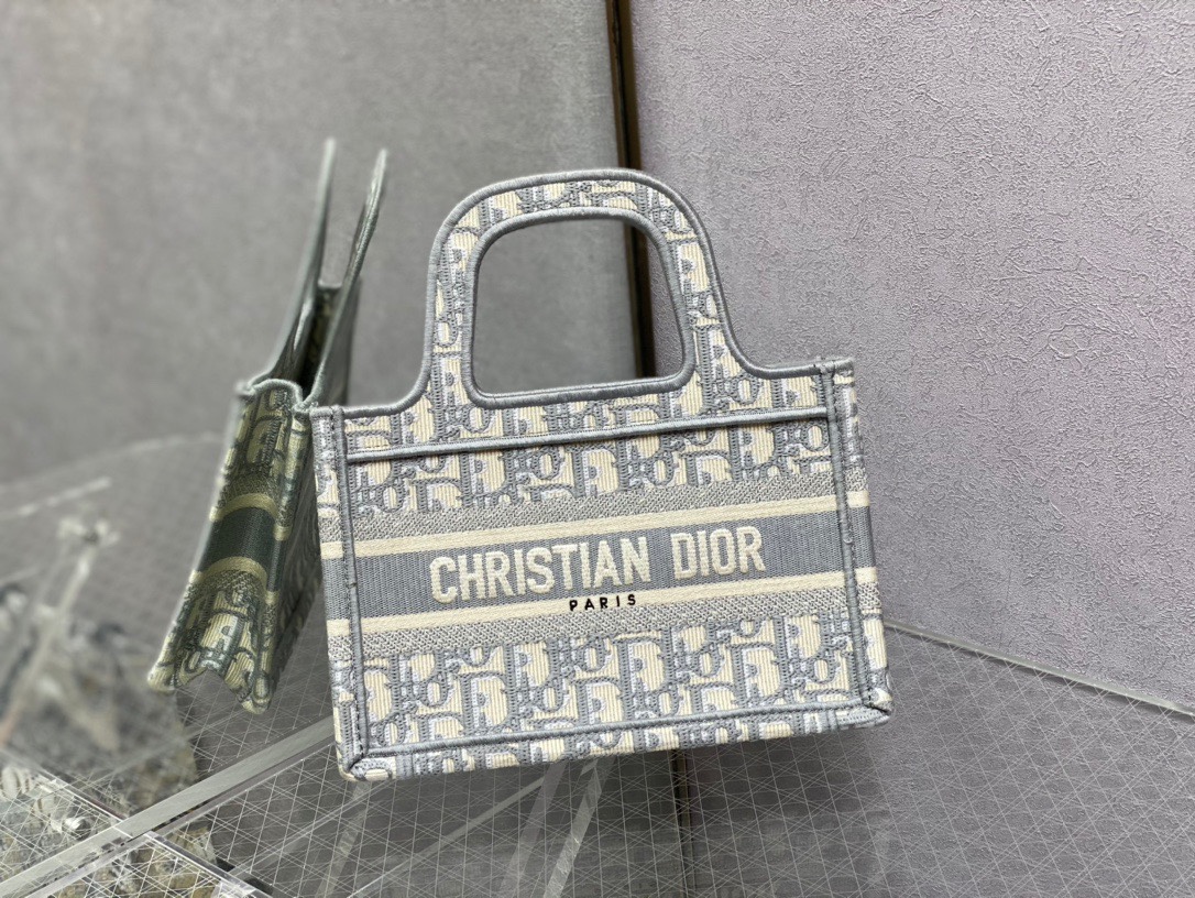 Dior Book Tote Tote Bags Grey Fashion Mini