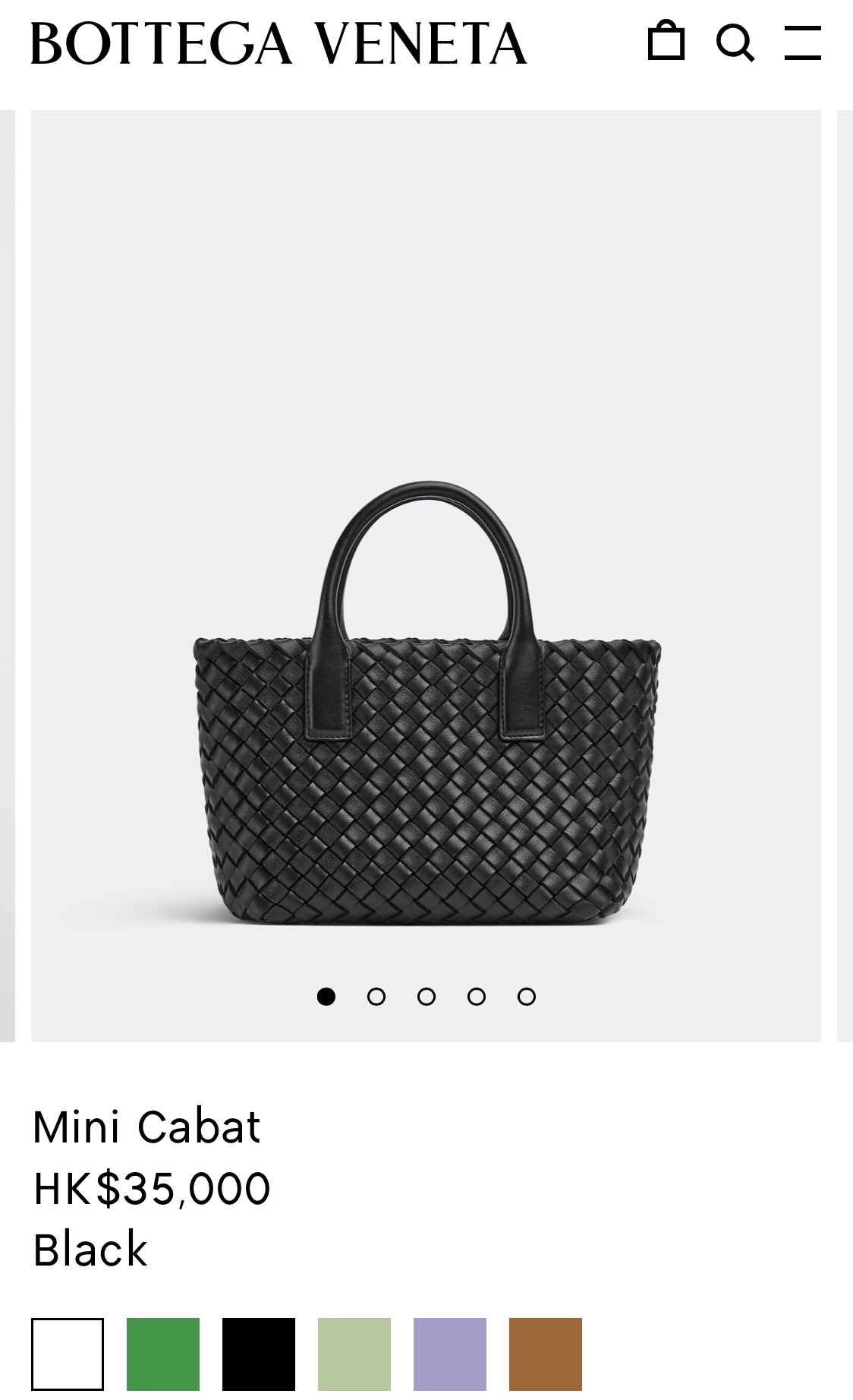 Bottega Veneta MINI CABAT 20CM BAG 709464黑色