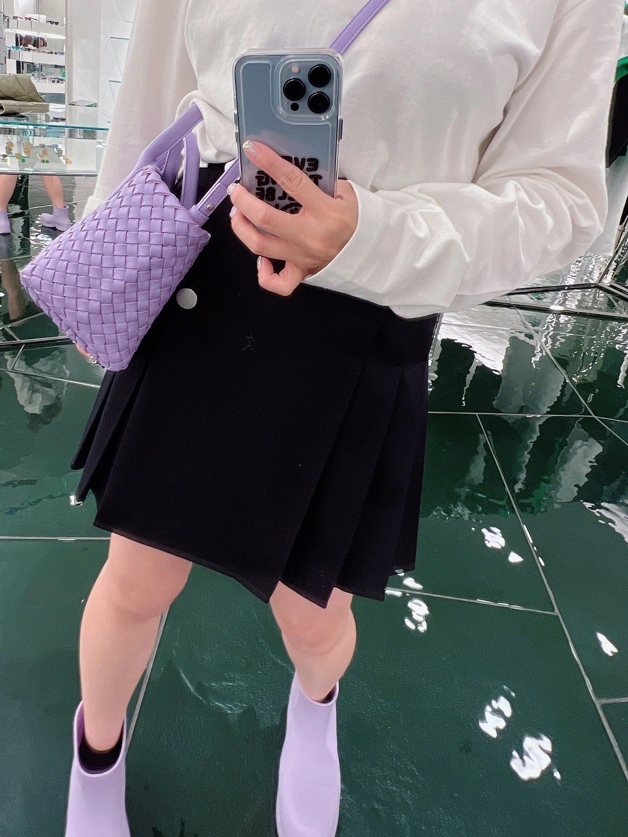 Bottega Veneta MINI CABAT 20CM BAG 709464紫藤色