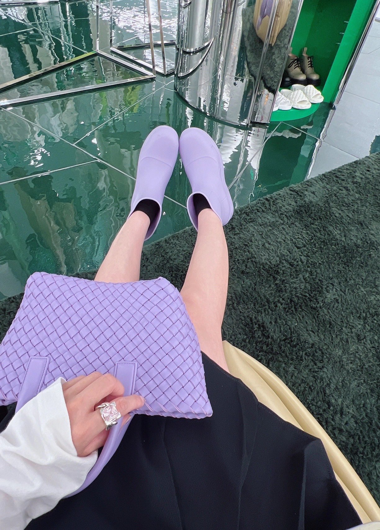 Bottega Veneta MINI CABAT 20CM BAG 709464紫藤色