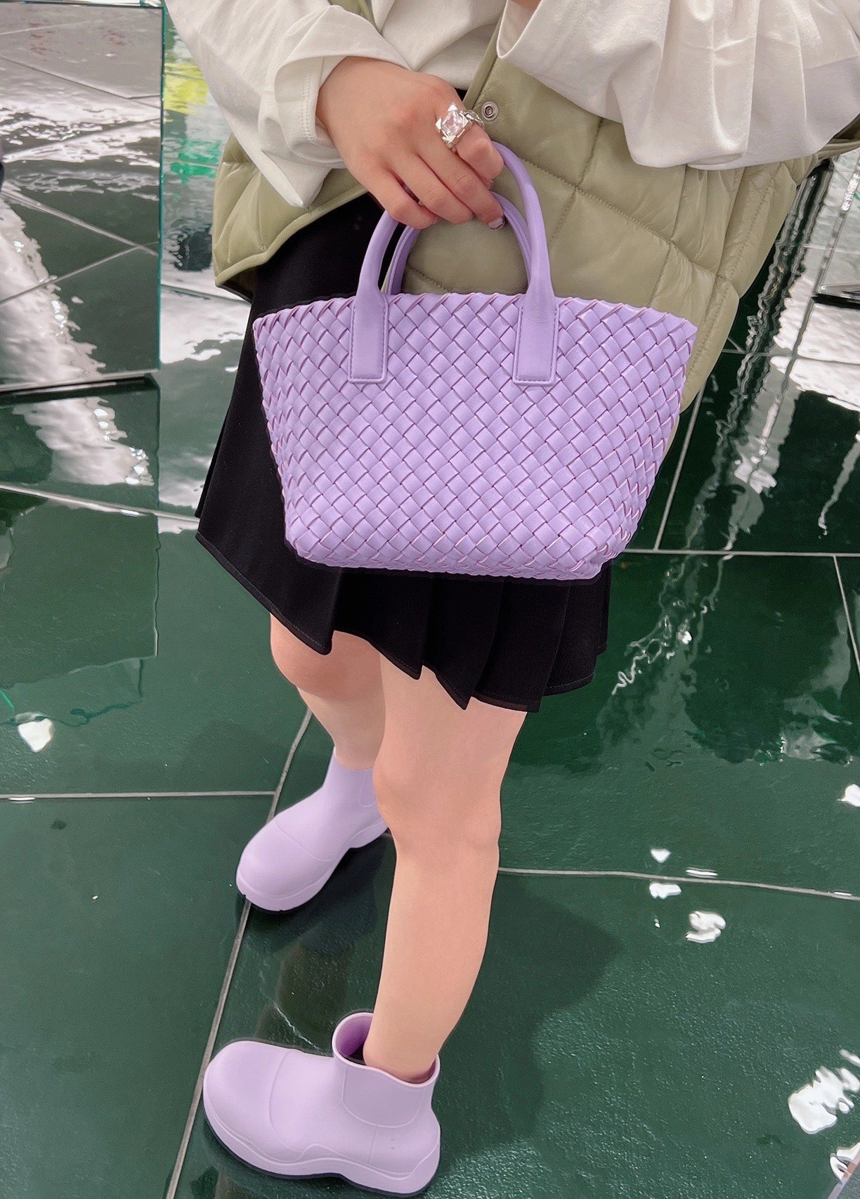 Bottega Veneta MINI CABAT 20CM BAG 709464紫藤色