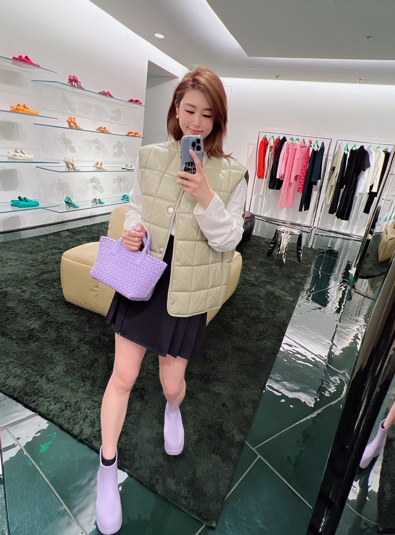 Bottega Veneta MINI CABAT 20CM BAG 709464紫藤色