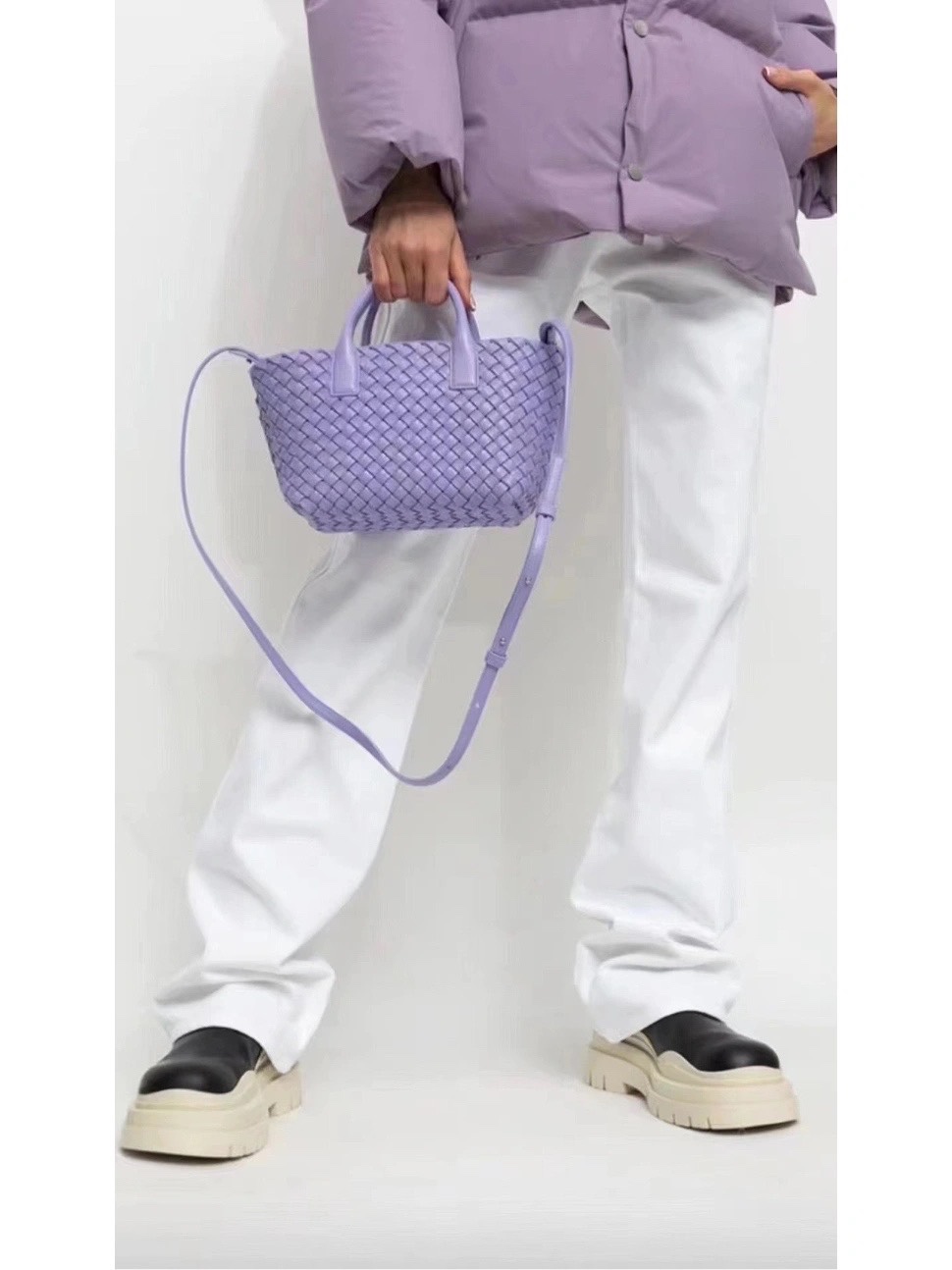 Bottega Veneta MINI CABAT 20CM BAG 709464紫藤色