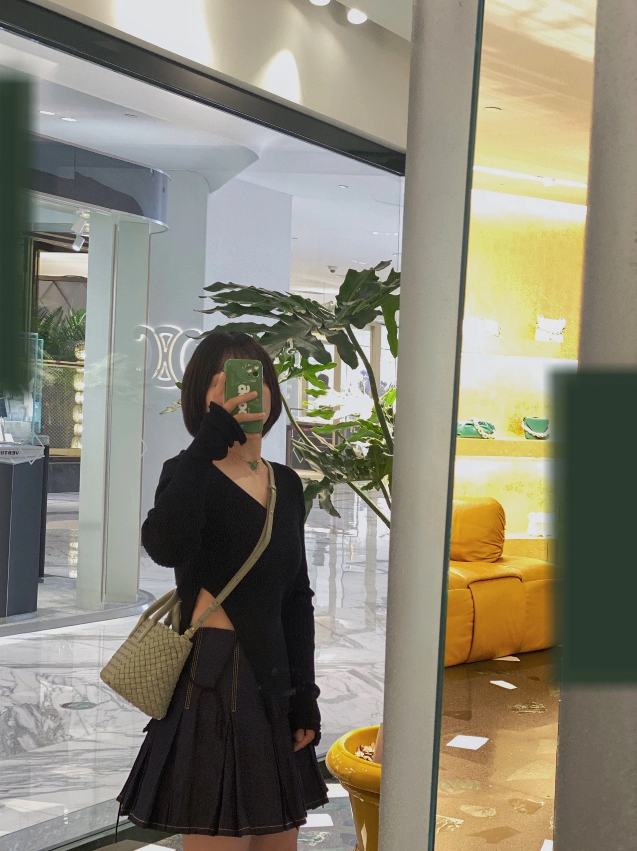 Bottega Veneta MINI CABAT 20CM BAG 709464洞石绿