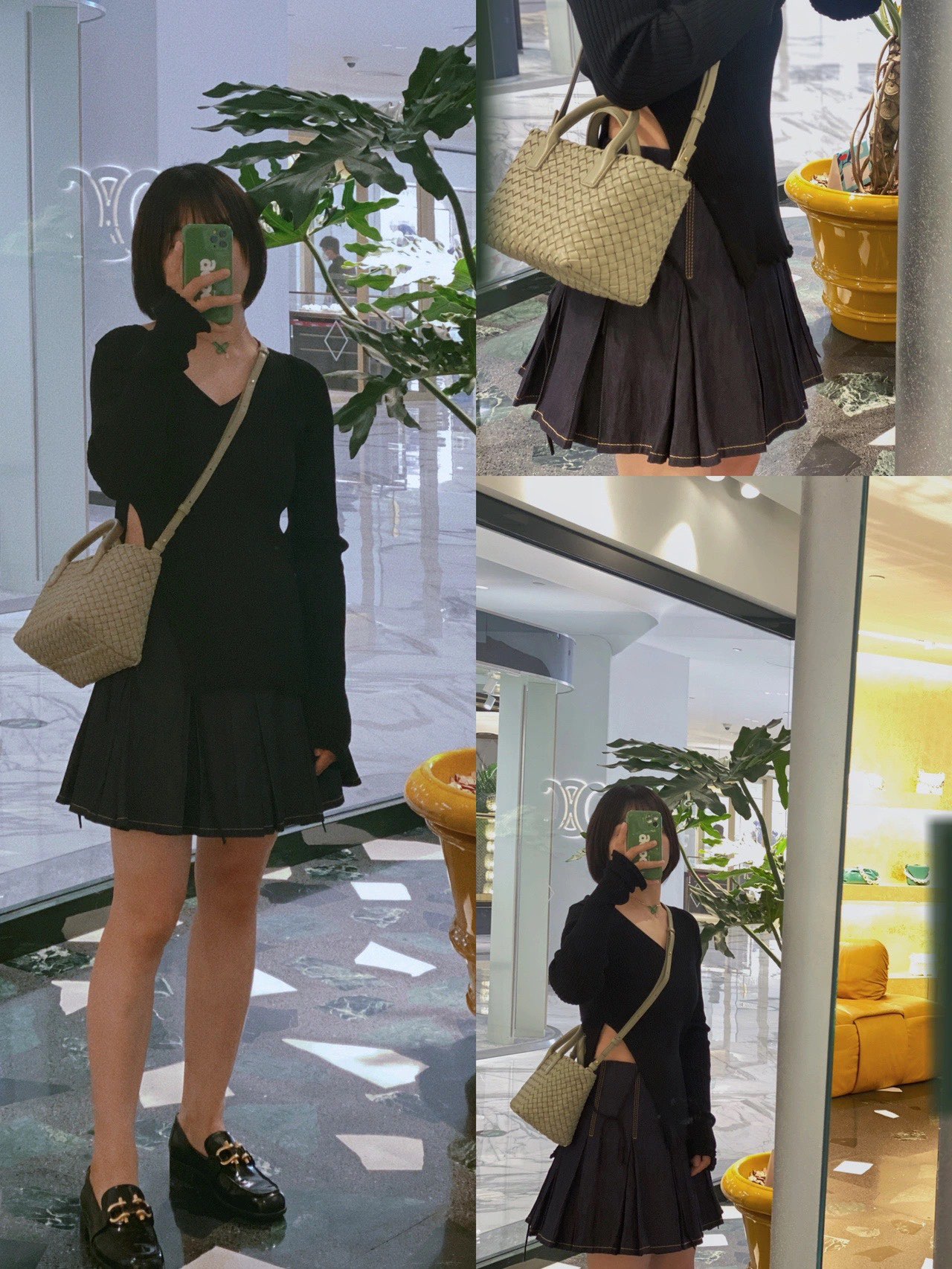 Bottega Veneta MINI CABAT 20CM BAG 709464洞石绿