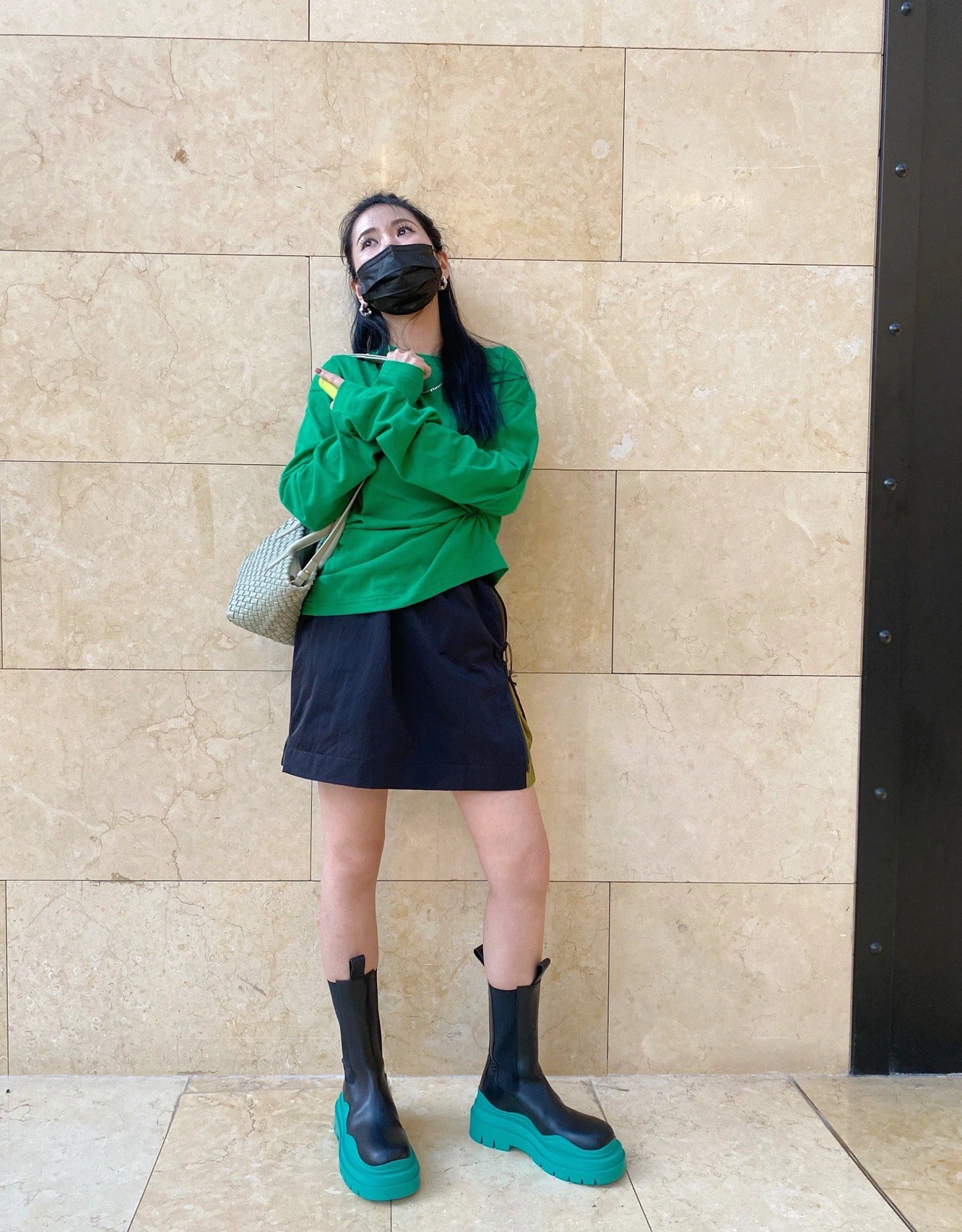 Bottega Veneta MINI CABAT 20CM BAG 709464洞石绿