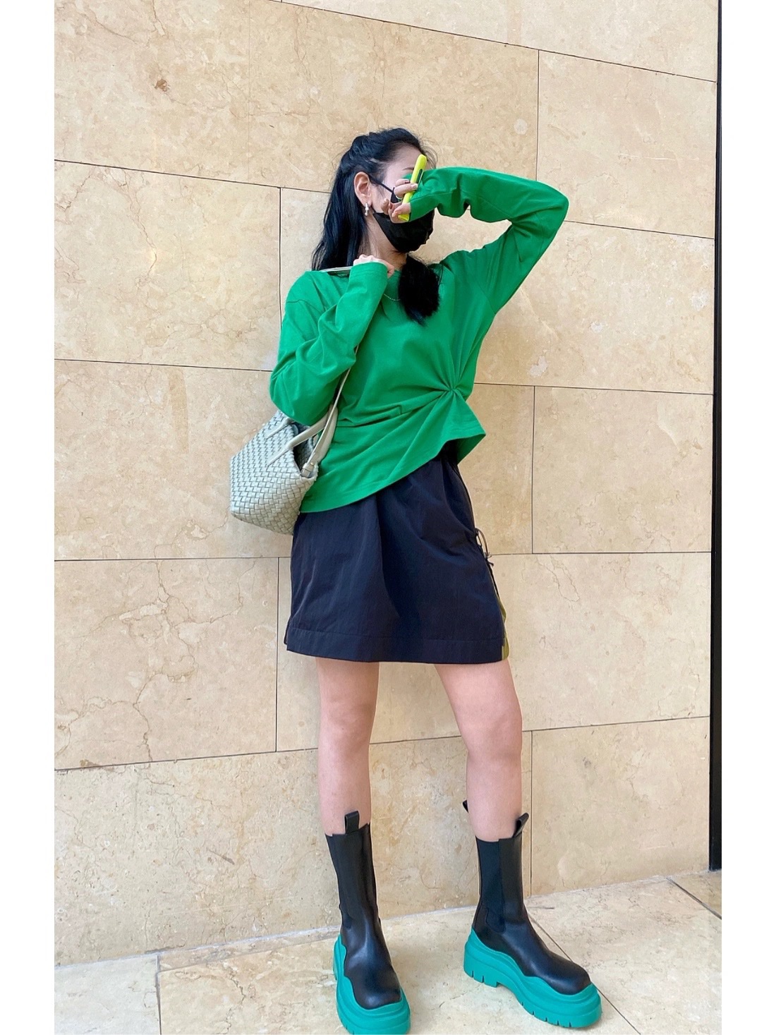 Bottega Veneta MINI CABAT 20CM BAG 709464洞石绿