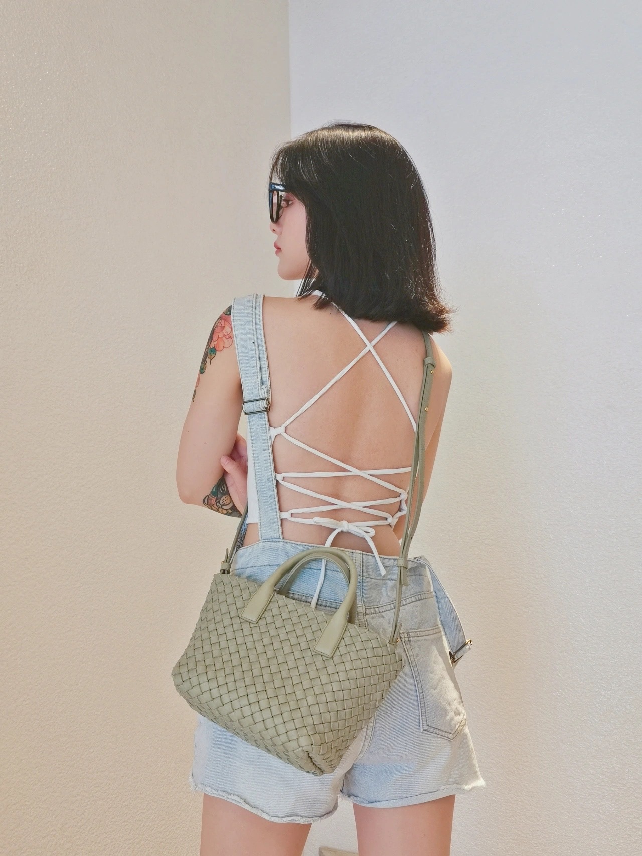 Bottega Veneta MINI CABAT 20CM BAG 709464洞石绿