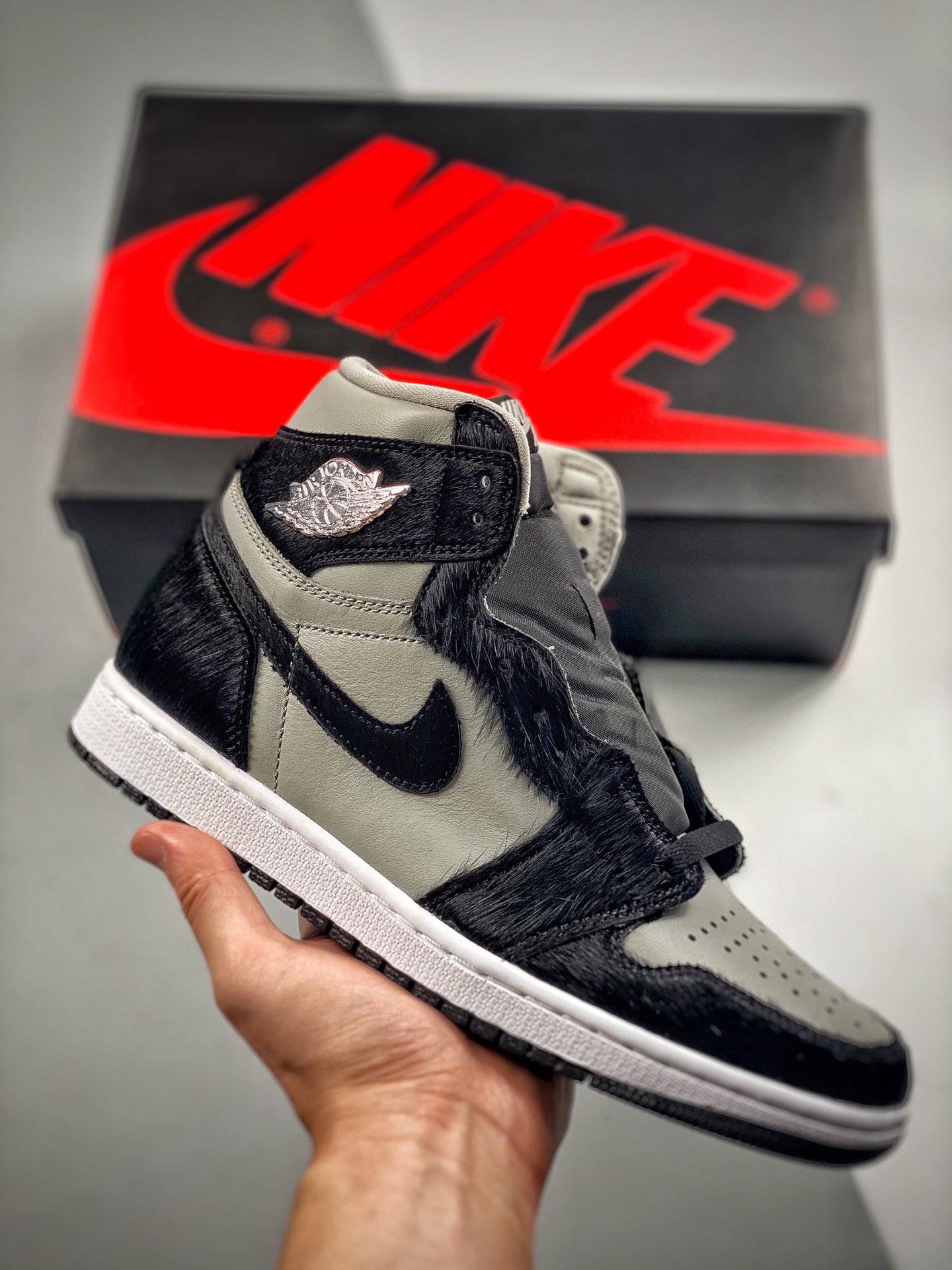 Núcleo 4 Air Jordan 1 Retro High Crin de caballo Panda puro original de fábrica grande calidad tope en el mismo rango d…