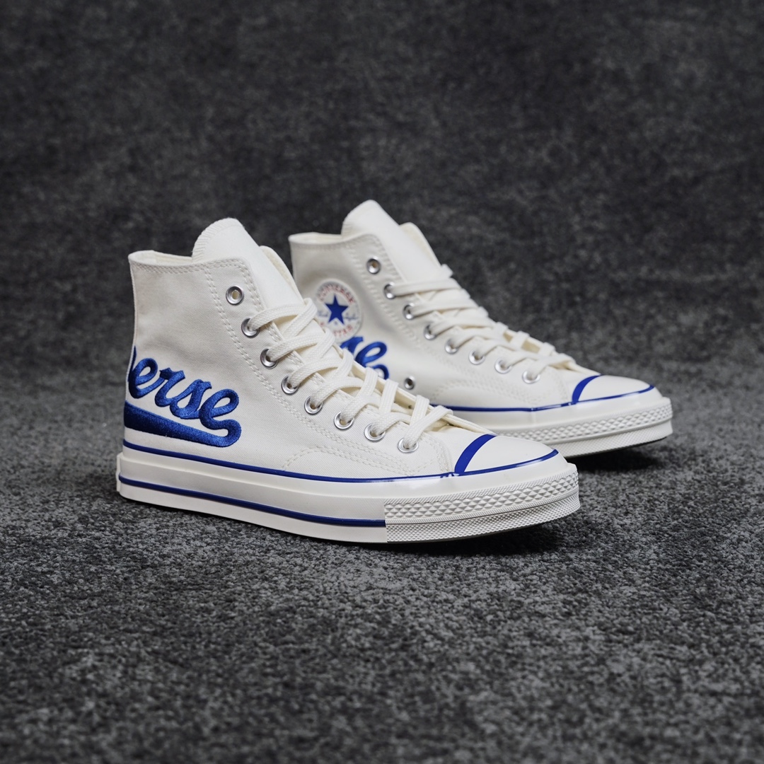 H0  Converse Chuck 70s 电绣字母匡威官方 低帮复古撞色休闲帆布鞋夏日一抹白yyds 学院风十足搭配精致的立体刺绣凸显层次感复古氛围感拉满 搭配起来毫无压力
