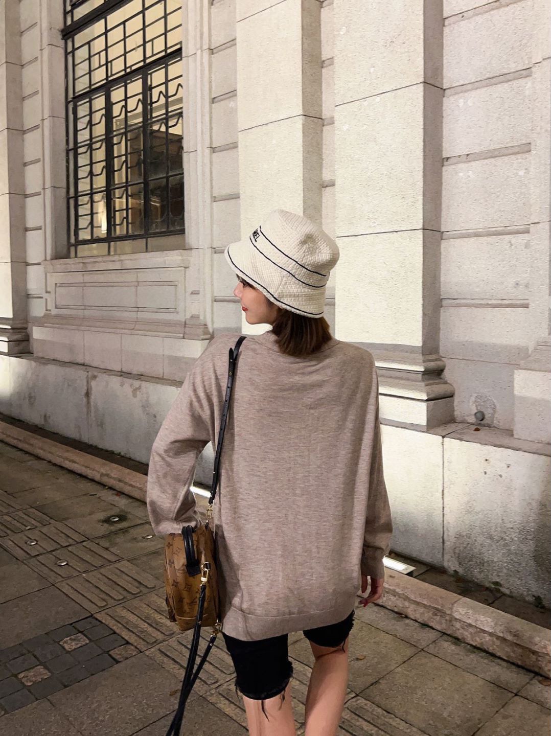 Ami22Fw embroidered caring long-sleeved knitted Polo shirt upper body effect
