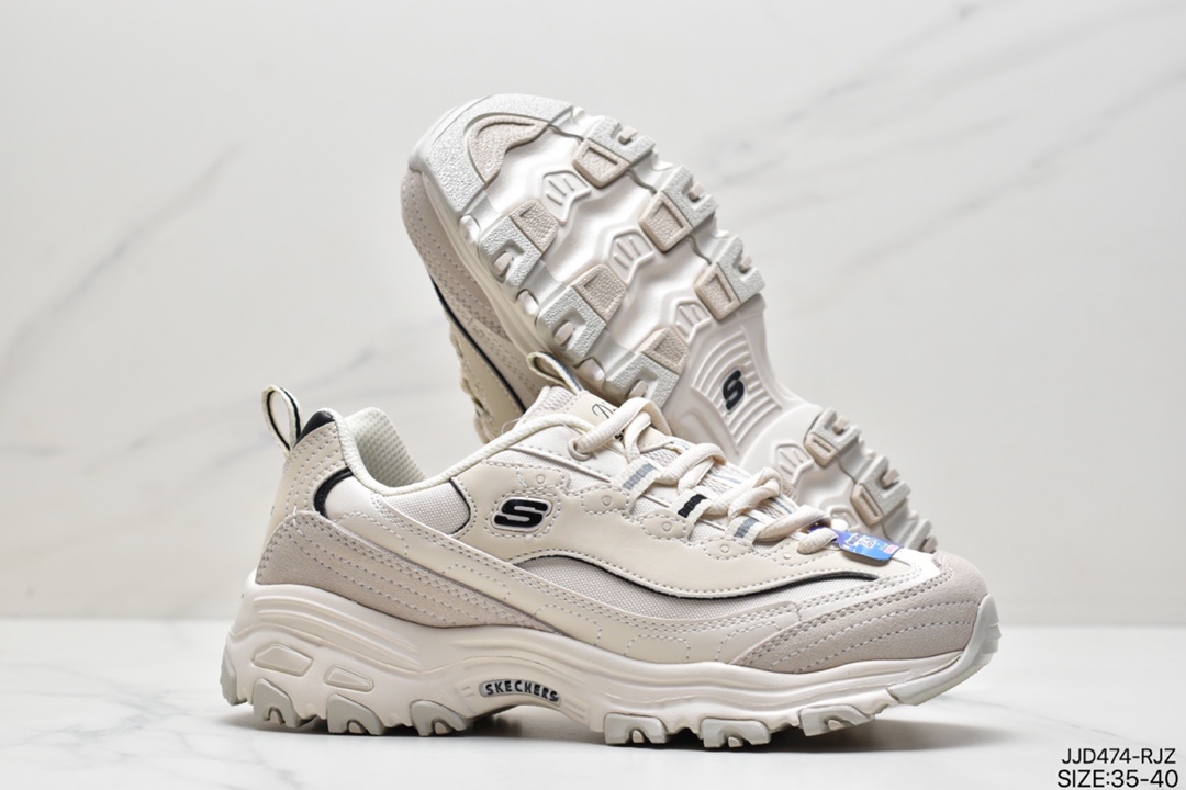 130 斯凯奇Skechers D”lites 1.0精英一代系列舒适熊猫老爹风厚底休闲运动复古慢跑鞋