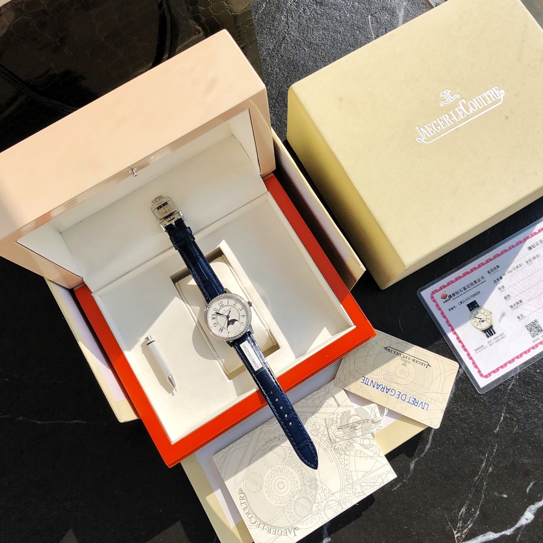 Luxury Diamond Watch with Moon Phase, 60 Diamonds, 0.69 Carats, Italian Leather Strap