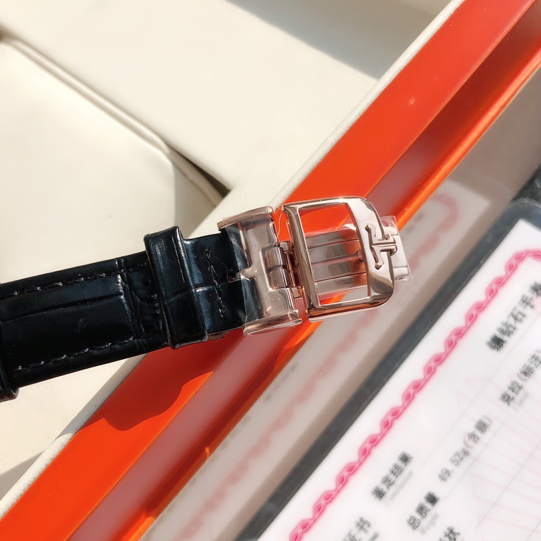 Luxury Diamond Watch with Moon Phase and Italian Leather Strap – High Quality and Elegant - 图片 9