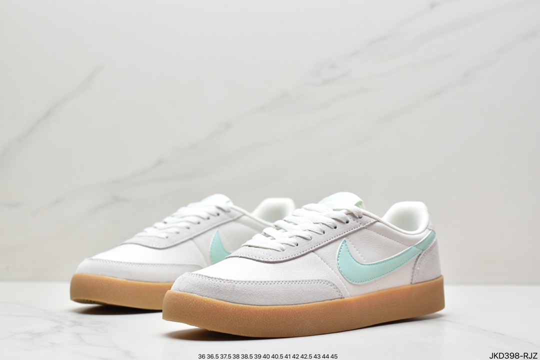 160 耐克板鞋 生胶米白绿色 复古板鞋J.Crew x Nike 联名 Killshot II Leather 采用米白色皮革制作鞋身432997-126