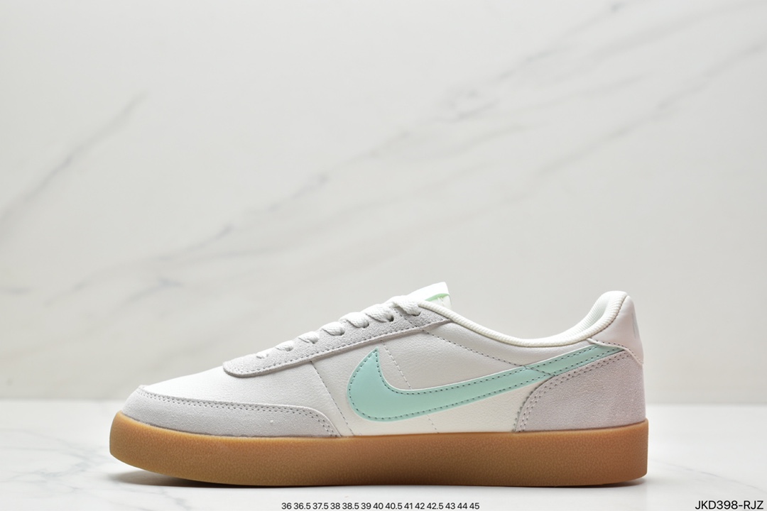 160 耐克板鞋 生胶米白绿色 复古板鞋J.Crew x Nike 联名 Killshot II Leather 采用米白色皮革制作鞋身432997-126
