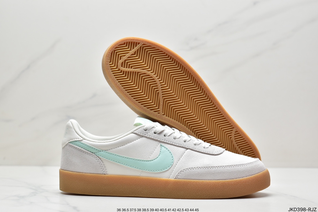160 耐克板鞋 生胶米白绿色 复古板鞋J.Crew x Nike 联名 Killshot II Leather 采用米白色皮革制作鞋身432997-126