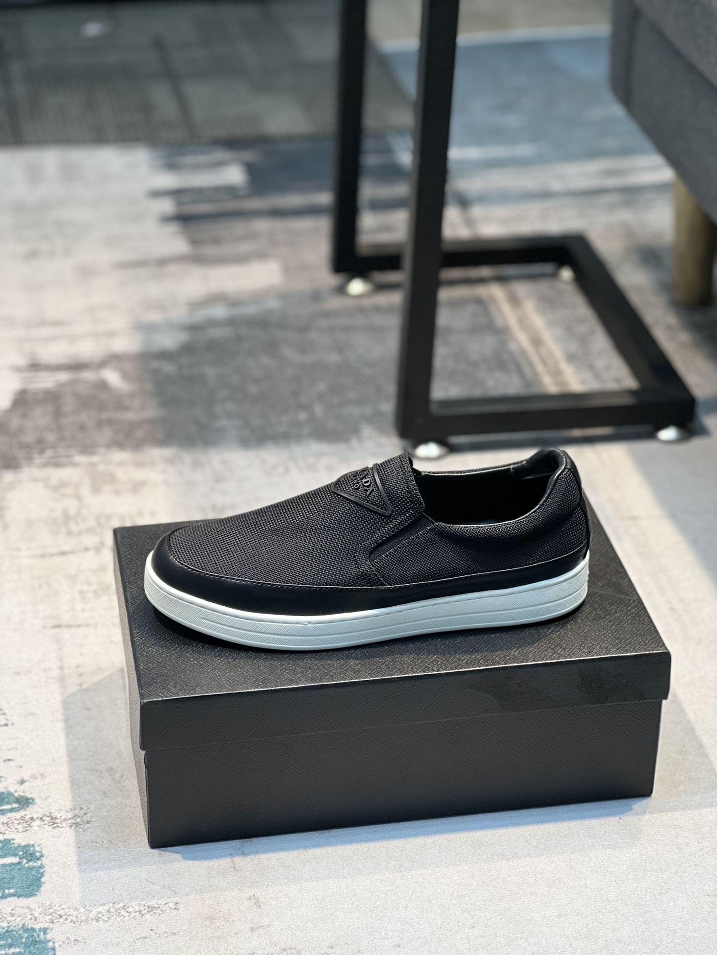 I5 PRADA普拉达男鞋专柜爆款，官网同步，高品质 原版飞织胶片面料+牛皮内里，11复刻 ，原厂原版底，38-4545定做不退换