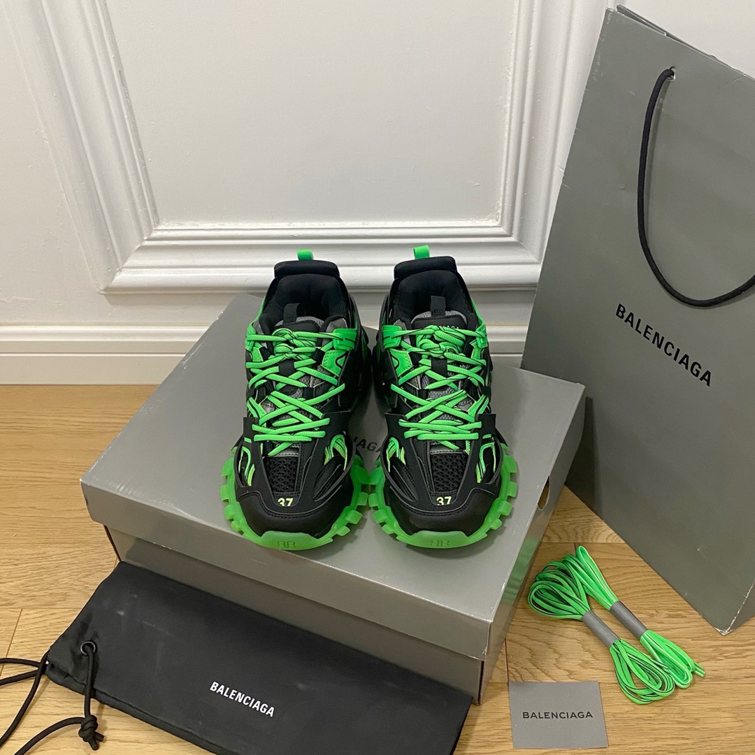 Negro y verde Balenciaga·Balenciaga 2022ss nuevo color Track 3.0 zapatos para papá de tercera generación, calzado depor…