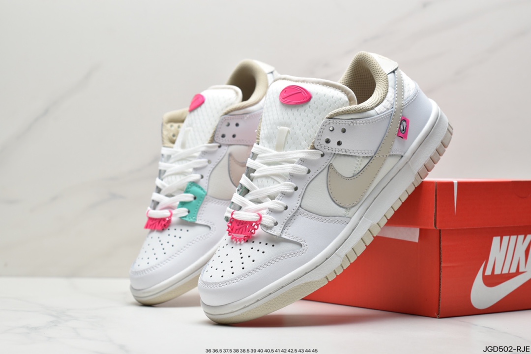 180 耐克Nike Dunk Low 白粉 粉色鞋扣  DX6060-121