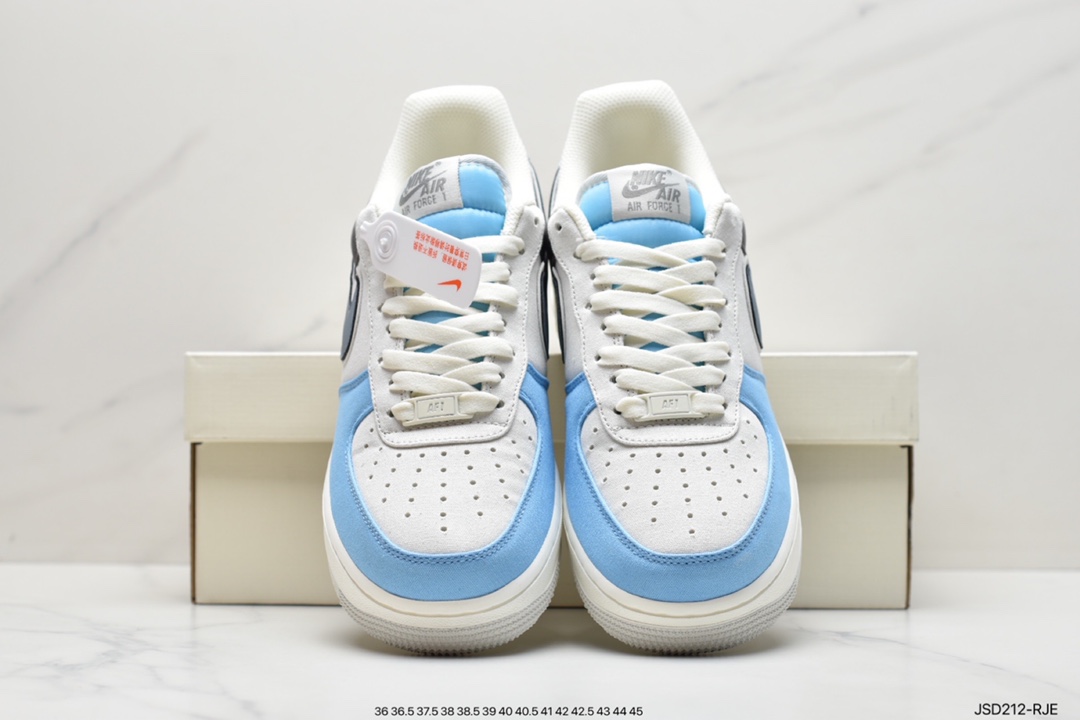 200 耐克Nike Air Force1 空军一号 白蓝低帮休闲板鞋DX2675-100