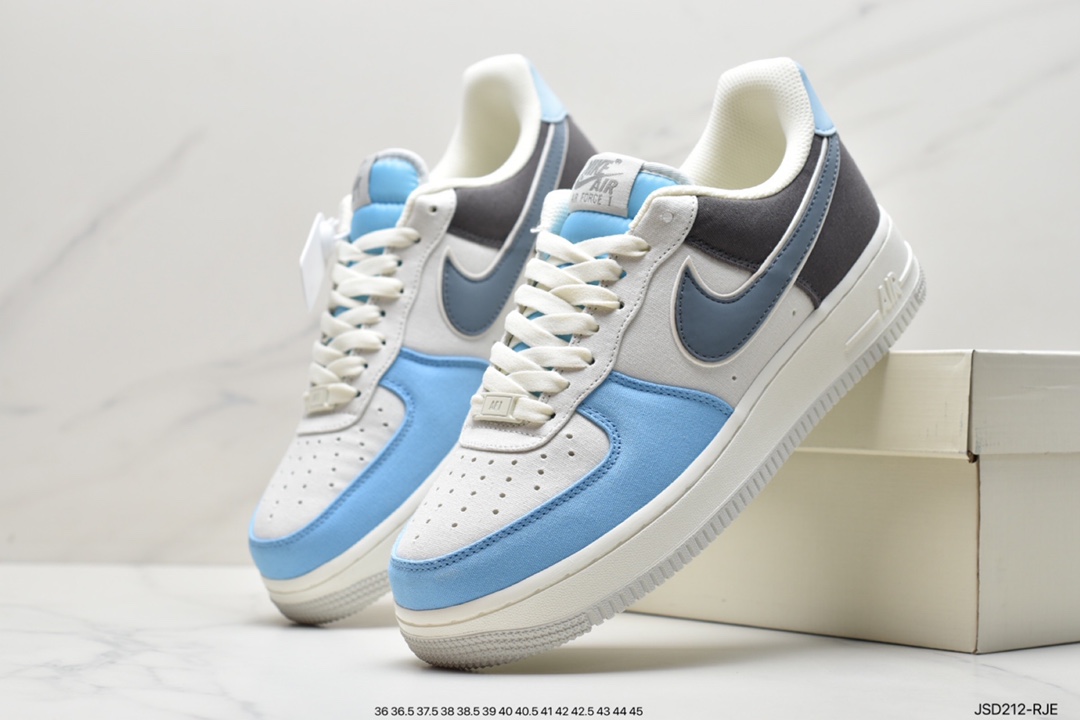 200 耐克Nike Air Force1 空军一号 白蓝低帮休闲板鞋DX2675-100