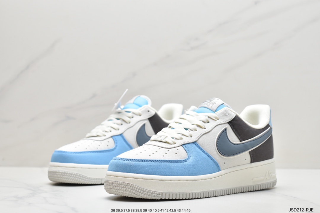 200 耐克Nike Air Force1 空军一号 白蓝低帮休闲板鞋DX2675-100