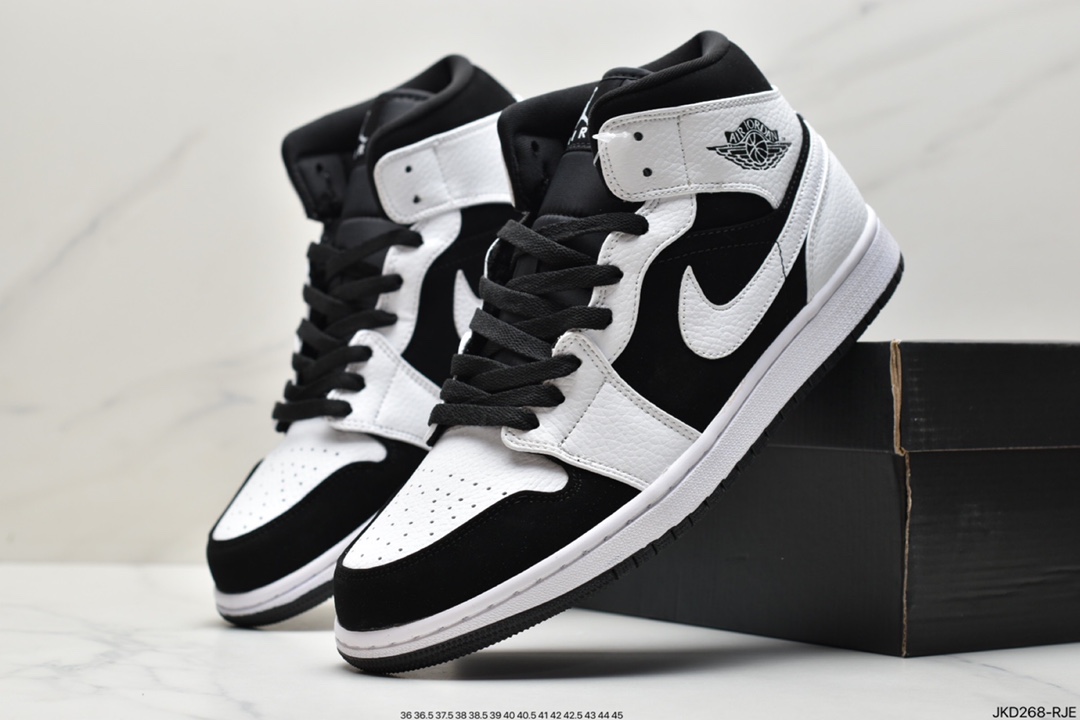 160 原鞋开模 同步原材料 乔丹/Air Jordan 1 Mid “Light Smoke Grey”烟灰 AJ1 乔1 中帮百搭休闲运动板鞋554724-092