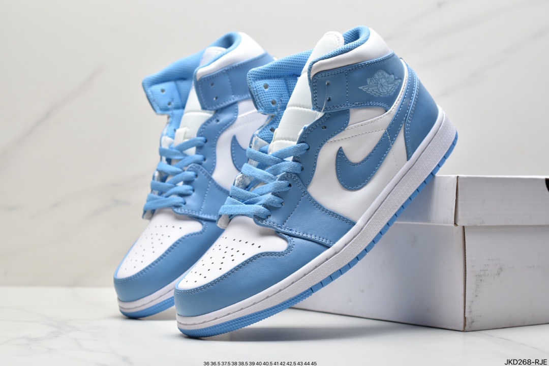 160 原鞋开模 同步原材料 乔丹/Air Jordan 1 Mid “Light Smoke Grey”烟灰 AJ1 乔1 中帮百搭休闲运动板鞋554724-092