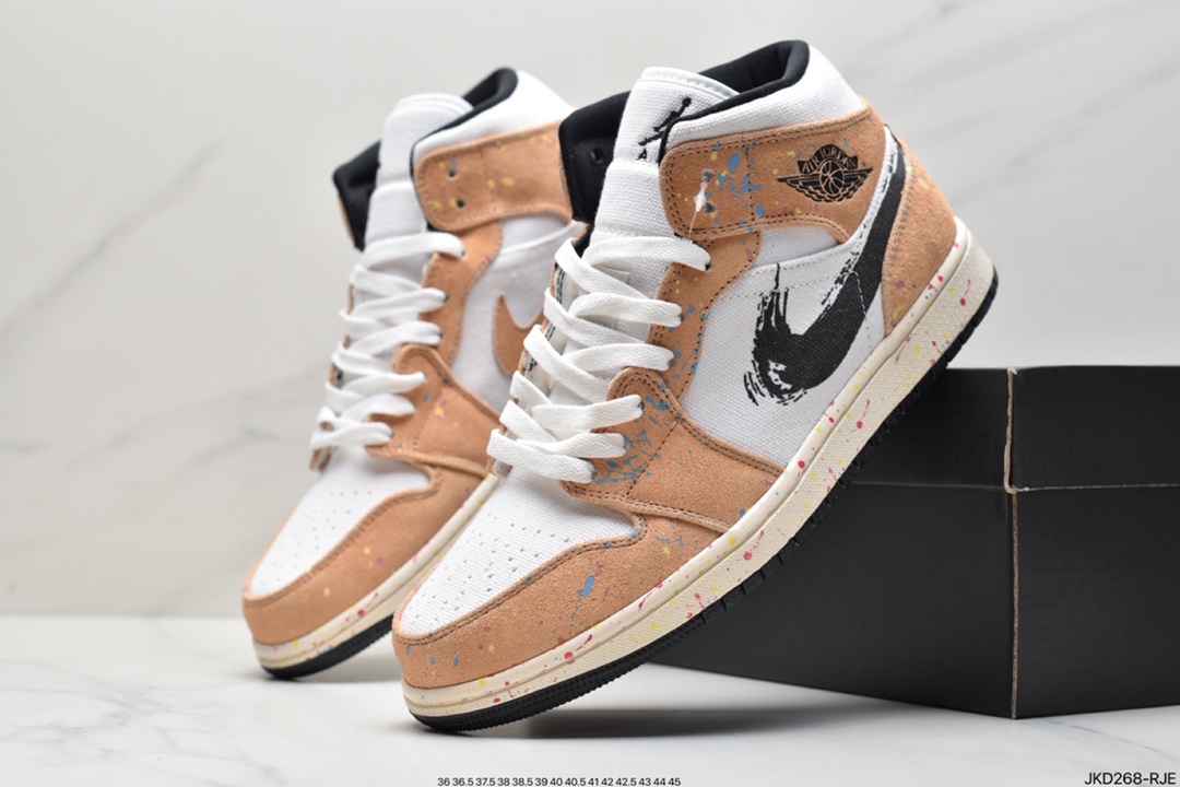 160 原鞋开模 同步原材料 乔丹/Air Jordan 1 Mid “Light Smoke Grey”烟灰 AJ1 乔1 中帮百搭休闲运动板鞋554724-092