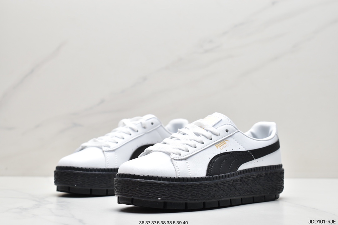 PUMA suede platform gold Rihanna 4 generation white black and white 368189-01