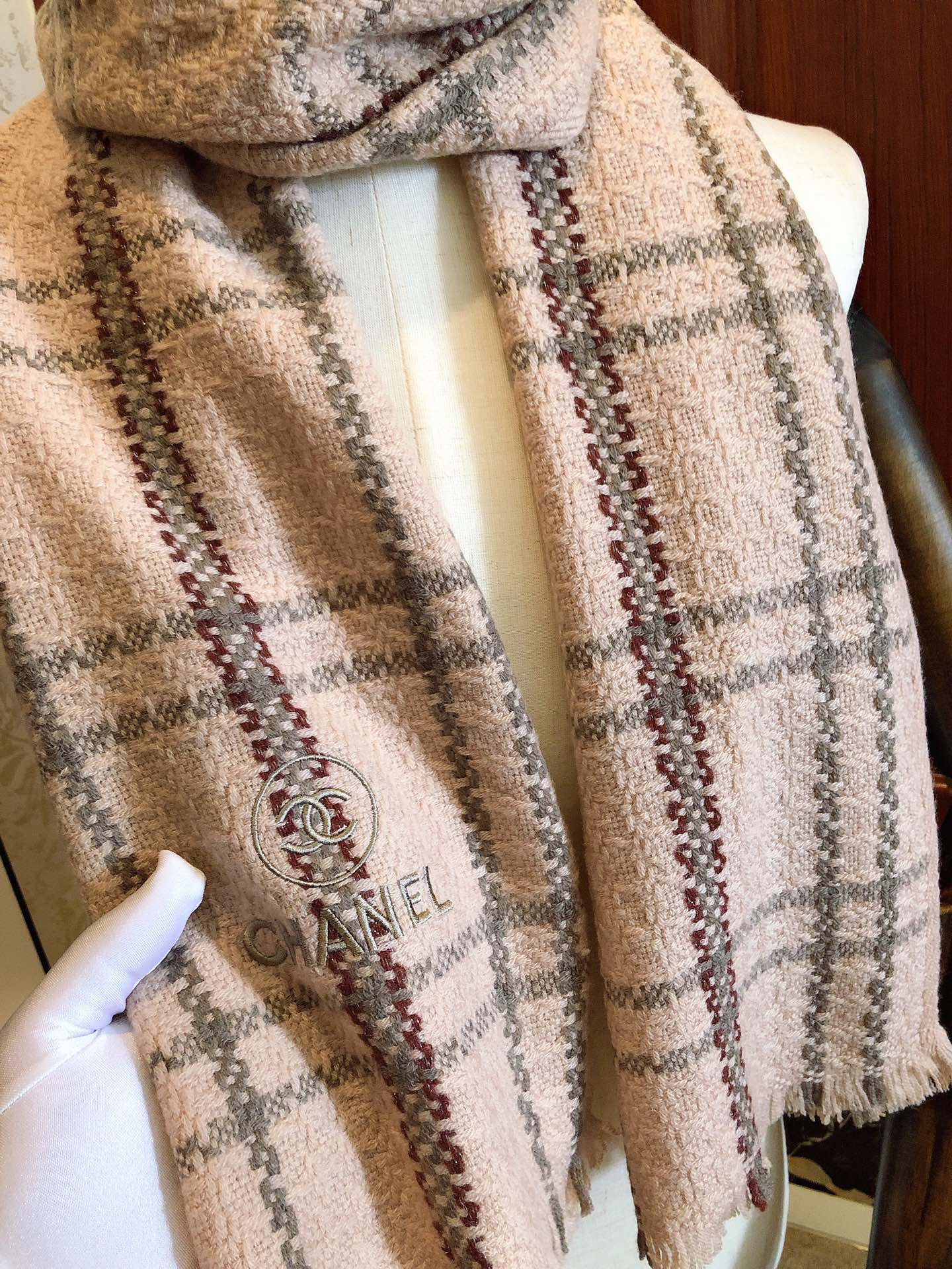 Chanel Haute Couture Silk Twill Scarf Shawl Ref 3