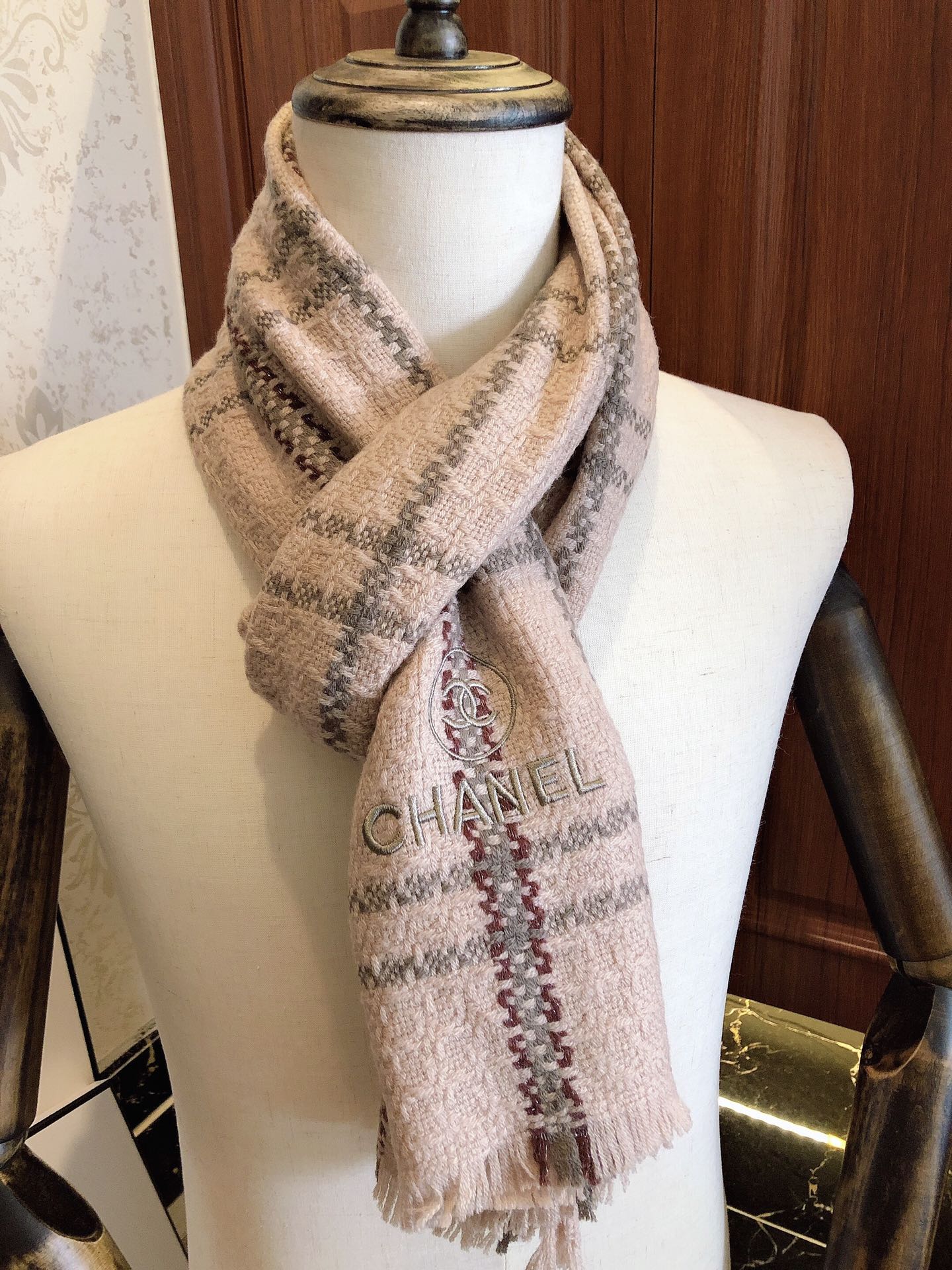 Chanel Haute Couture Silk Twill Scarf Shawl Ref 4