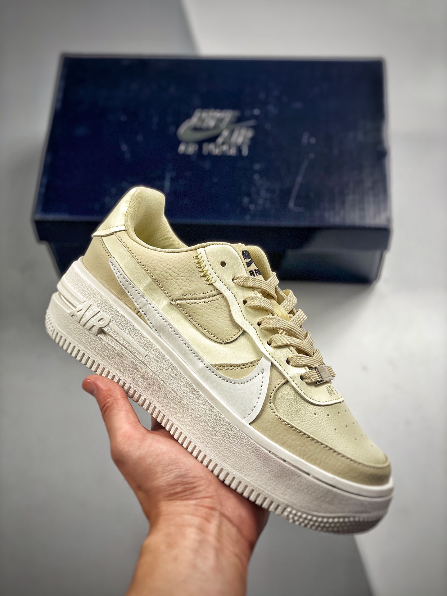Núcleo 4 Nike Air Force 1 07 Caqui Deconstruido Air Force One Low Casual Skate Shoes Cuero Personalizado Impresión 3D O…
