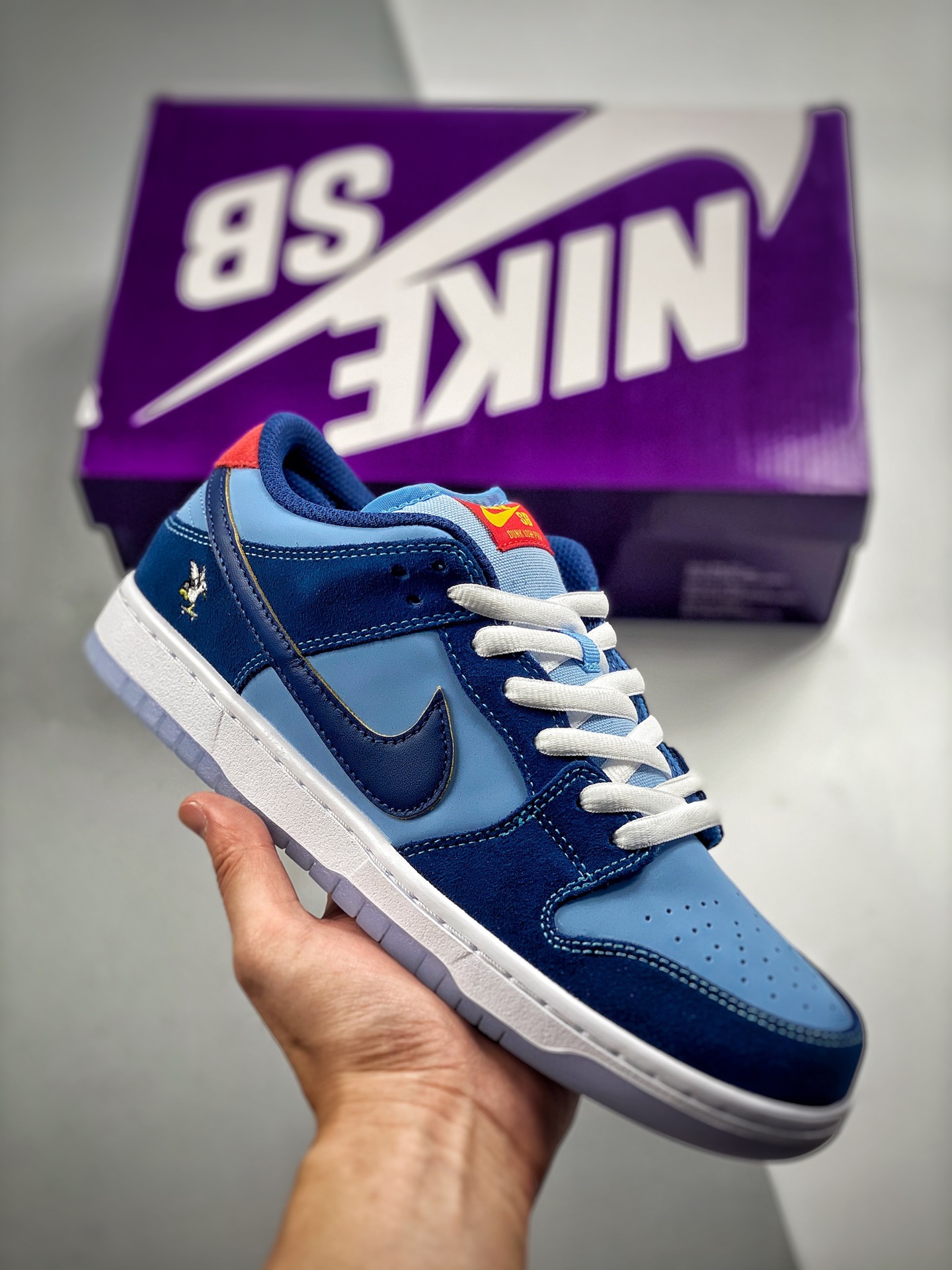 Núcleo 4 Nk Dunk SB Low azul, fabricado por gran fábrica original, fotos reales de estreno, materiales originales de pl…