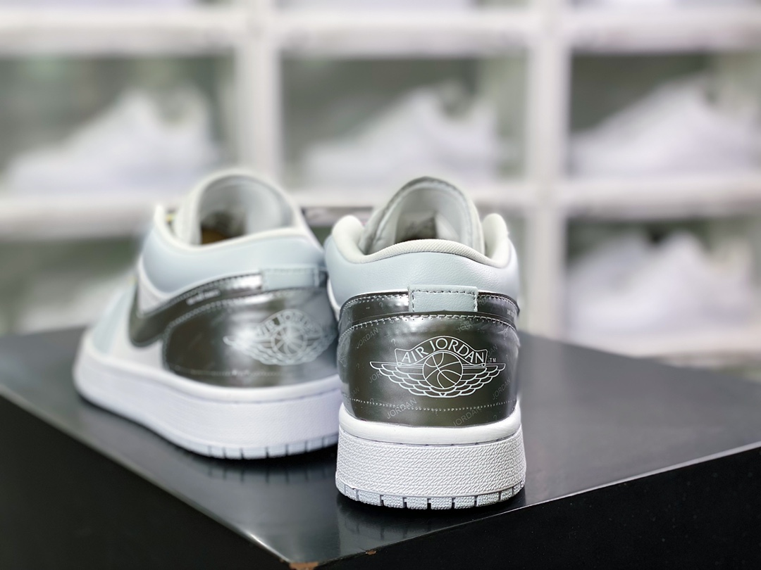 200 Air Jordan 1 Low SE”Beaded Swoosh”AJ1乔丹一代低帮经典复古篮球鞋“白灰米白银勾”DV1762-001