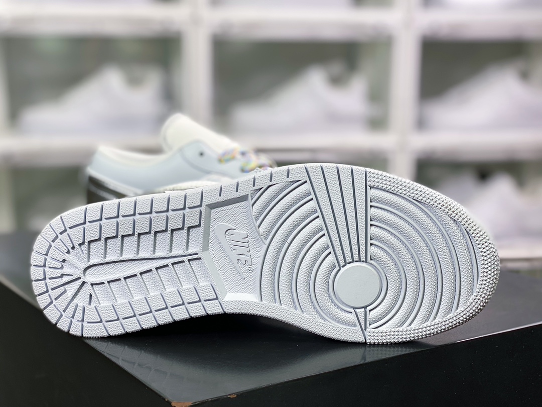 200 Air Jordan 1 Low SE”Beaded Swoosh”AJ1乔丹一代低帮经典复古篮球鞋“白灰米白银勾”DV1762-001