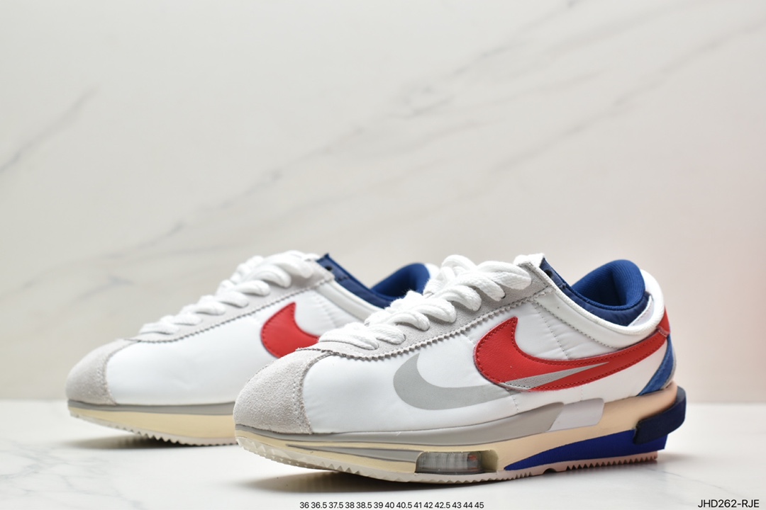 190 Sacai x Air Zoom Cortez SP 4.0”Grey White”B.4.0系列改良阿甘低帮解构厚底老爹风休闲运动慢跑鞋DQ0581-001BX