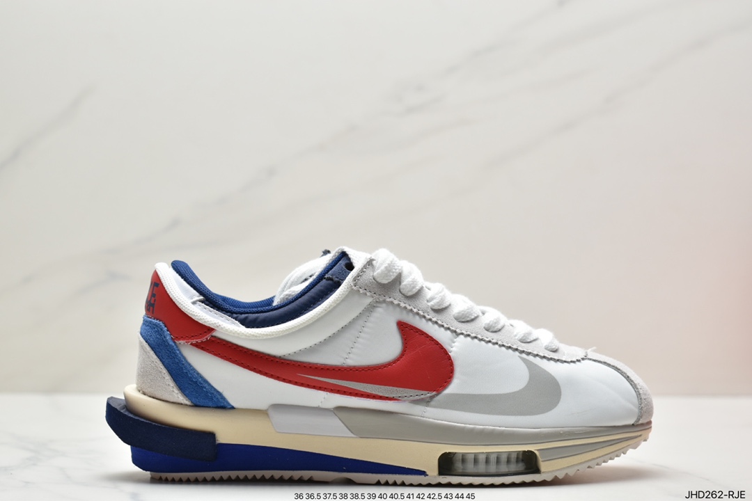 190 Sacai x Air Zoom Cortez SP 4.0”Grey White”B.4.0系列改良阿甘低帮解构厚底老爹风休闲运动慢跑鞋DQ0581-001BX