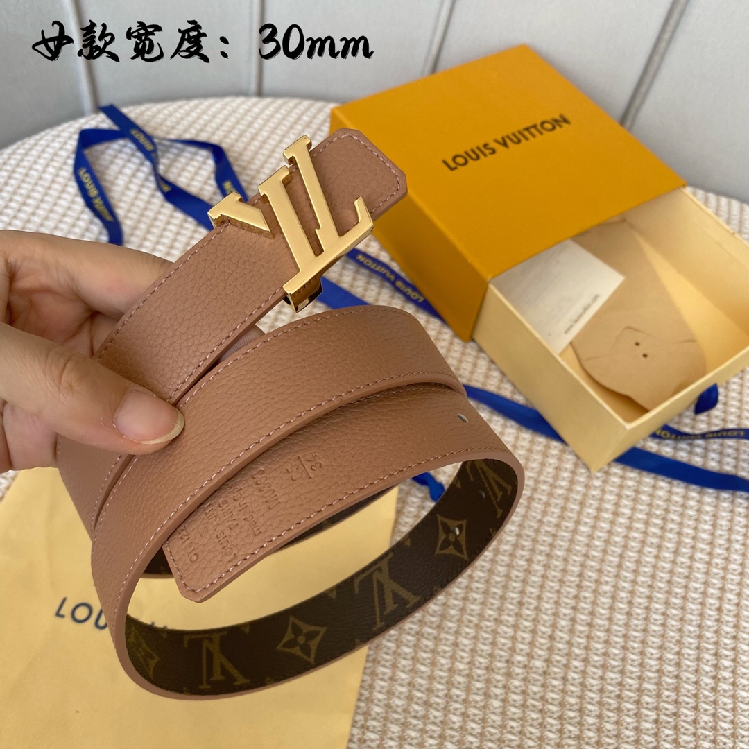 Louis Vuitton Belts Women Calfskin Canvas Cowhide