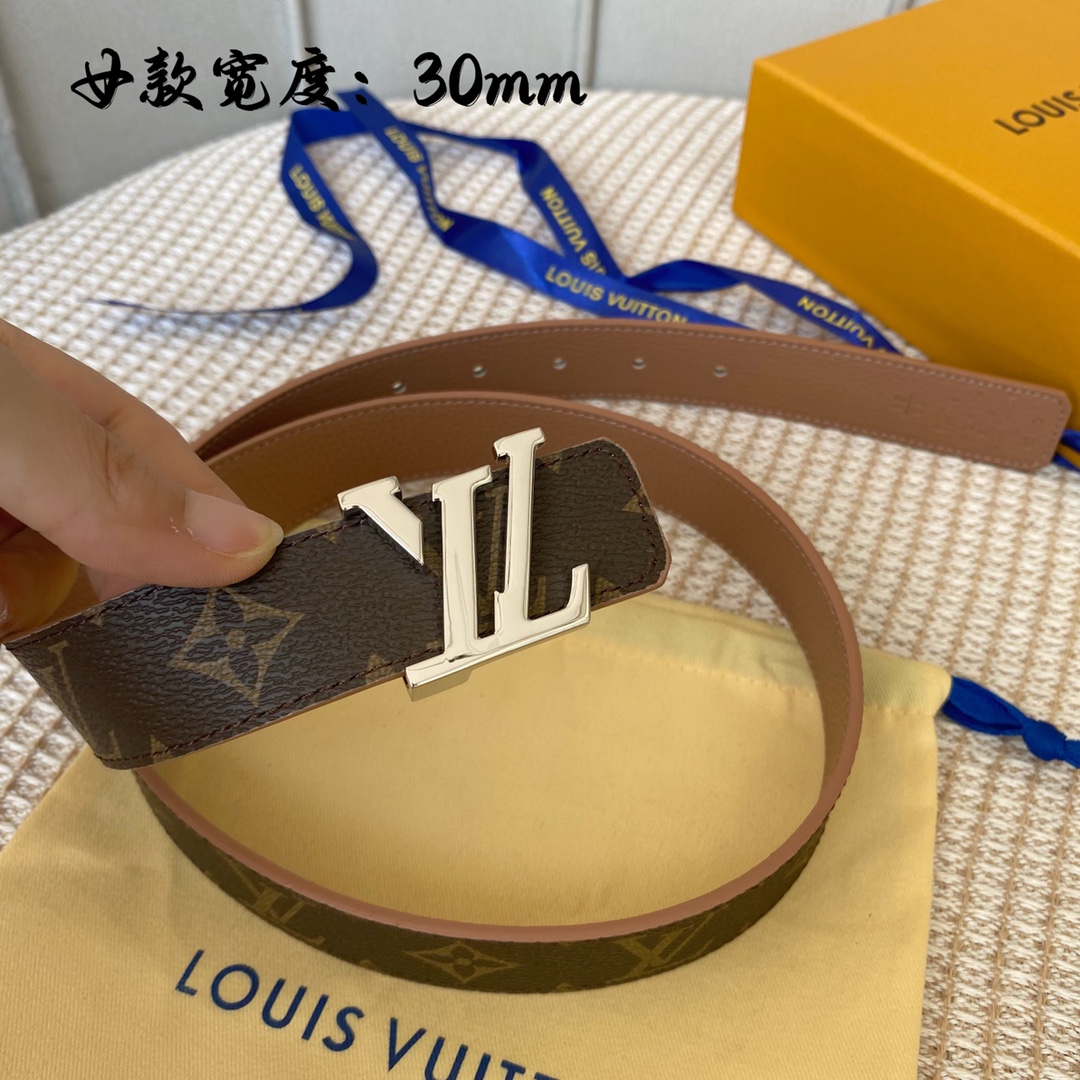 Louis Vuitton Belts Women Calfskin Canvas Cowhide